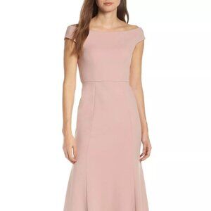Jenny Yoo Larson Dress Whipped Apricot Stretch Crepe